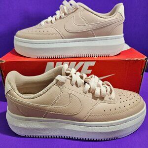 NEW Women's Nike Size 8.5 Court Vision Alta LTR Sneakers Pink White DM0113 600